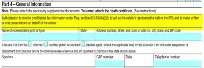 security Page 2, Part 4-Authorization The authorization on page 2 of the Form