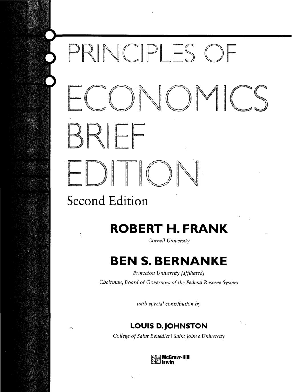 Second Edition ROBERT H. FRANK Cornell University BEN S.