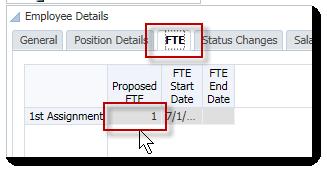 If you changed the default FTE value in step 16 above, choose the FTE tab to ensure you have a valid FTE. 22. Choose the Salary tab and ensure you have a valid salary.