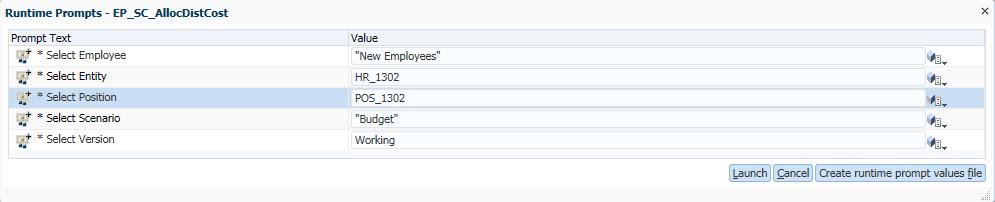 When you run the allocate compensation calculations for these instances, make sure you use the following parameters: Instance 1: Existing employees on existing positions If you have existing