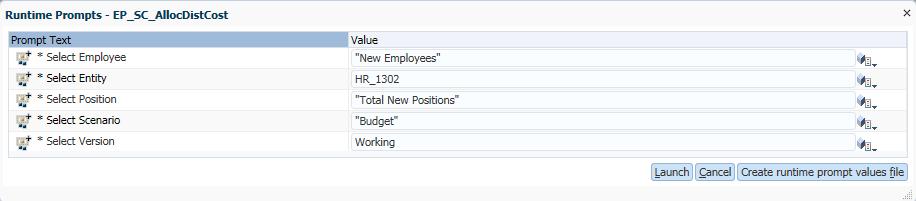 Instance 3: To-Be-Hired employees on new positions If you have To-be-Hired employees on new positions, you need to set these parameters: Select New Employees (which represents all the To-be-Hired)