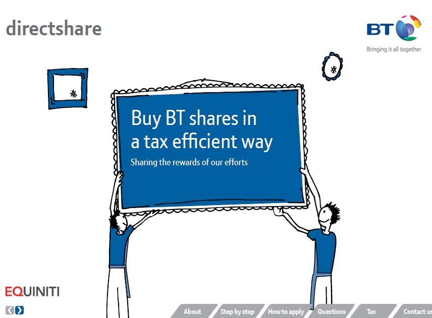 directshare Tax approved SIP directshare enables employees to buy BT shares in a tax efficient way.