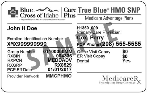 2017 Evidence of Coverage for True Blue Special Needs Plan (HMO SNP) 8 Chapter 1. Getting started as a member Section 2.5 U.S. Citizen or Lawful Presence A member of a Medicare health plan must be a U.