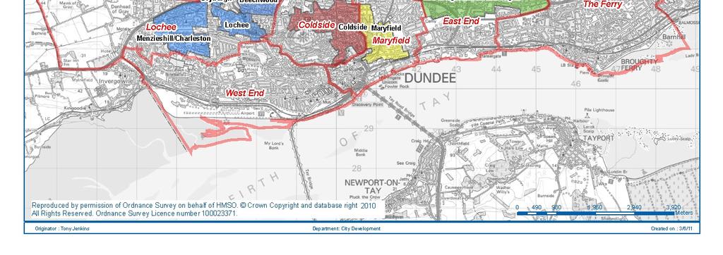 The Dundee City Council area covers 6,300 hectares (24 square miles) and is, geographically, the smallest local authority area in Scotland.