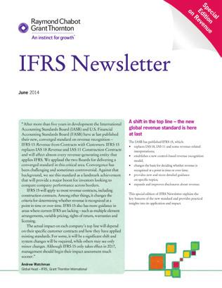 Significant changes on the horizon Finally, it is worth remembering that the IASB has released the following two major new standards: IFRS 15 Revenue from Contracts with Customers; IFRS 9 Financial