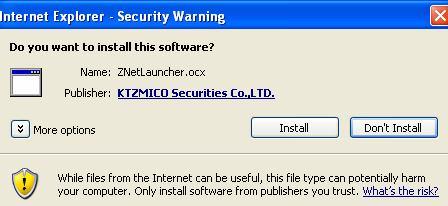 Then, click Install ActiveX Control and click Install shown in the