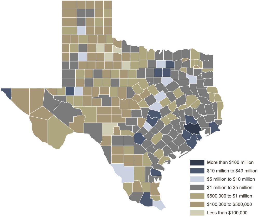Benefits Stay in Texas In 2011, TCDRS paid an estimated $798 million in