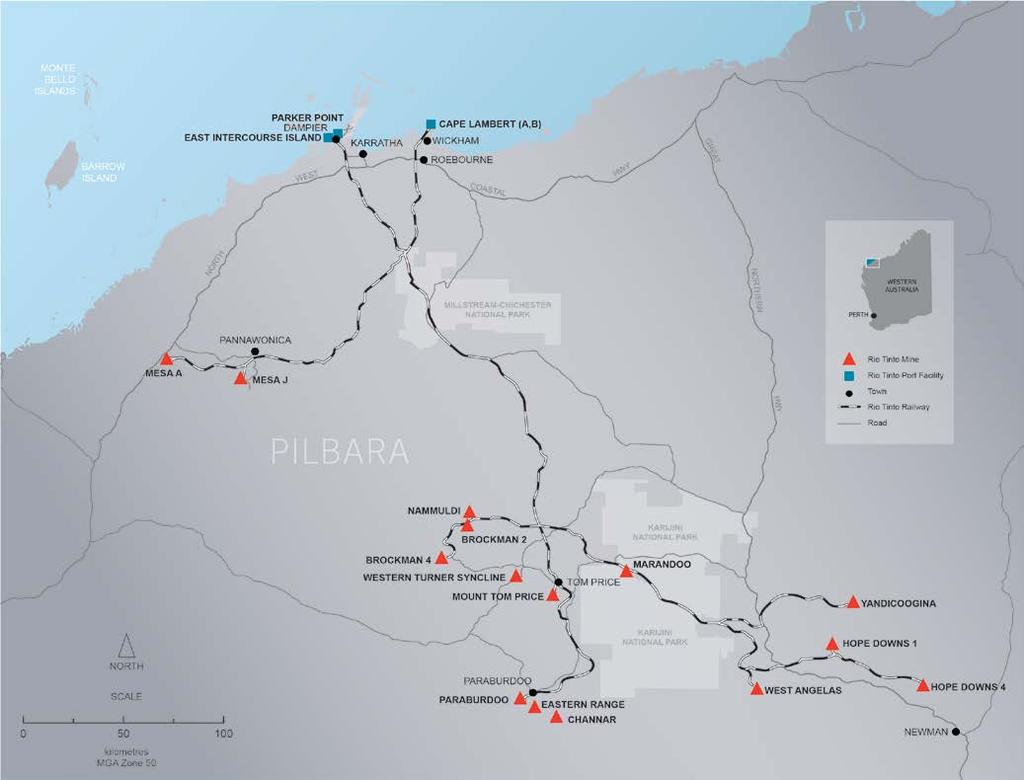 The Pilbara high quality assets, fully owned and operated, with great optionality 6 Assets 15 mines 1,600kms of rail 4 independent port terminals, with 11 berths, 3 power