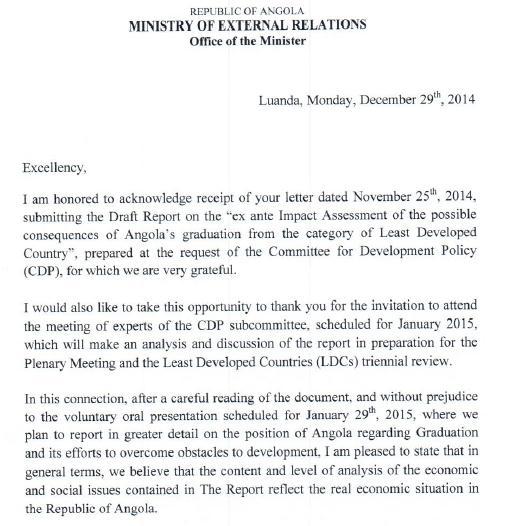 Annex: letter of the Government