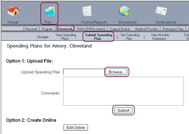 click Browse. A dialog box will open. Locate the spreadsheet file you saved and click Open.