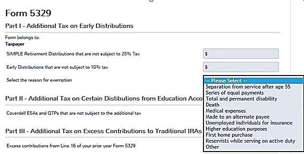 Early Distribution Code 1 IRA distribution prior to age 59½ subject to 10%