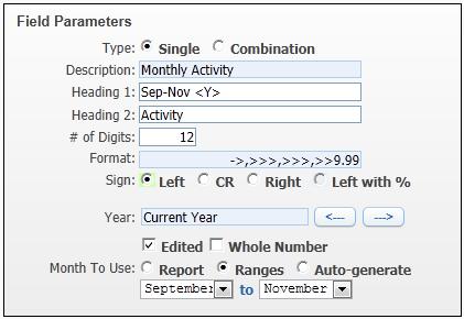 Setting the Month-To-Use Parameter The Month To Use parameter, which is available for Monthly fields only, determines how the selected field collects and displays data.
