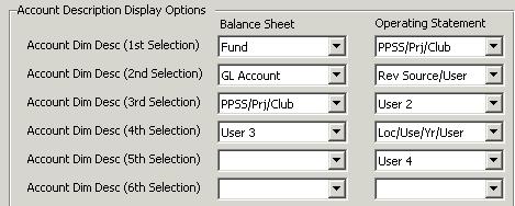 Example #1 You set up the Account Description Display Options screen as shown in Figure 66.