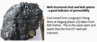 5m in thickness 20 lower known coal seams yet to be tested Gas in the coals is reported to average around 95% methane Coal rank is high / medium