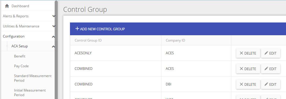 Control Group ID: Input a Group ID Company ID: Select the company name from the drop down. This list is populated form the companies you have already set up in Company Setup.