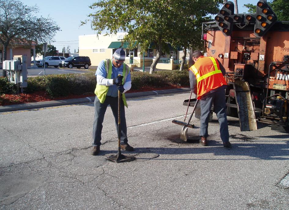 This program fills potholes throughout the city, and assists in some minor asphalt related repairs.