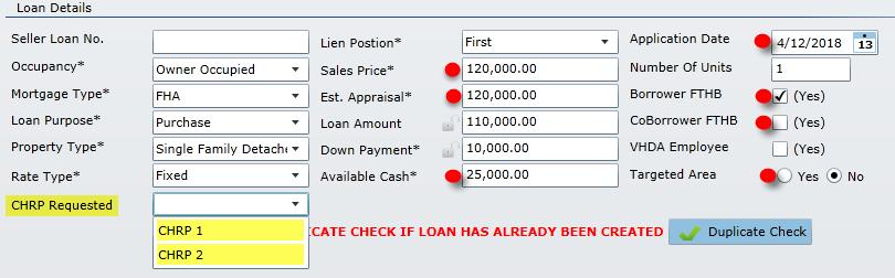 3 Select Correspondent in the Channel drop-down list and then the Ops Center should default to Main. Fill in all the loan data on the Loan Information page.