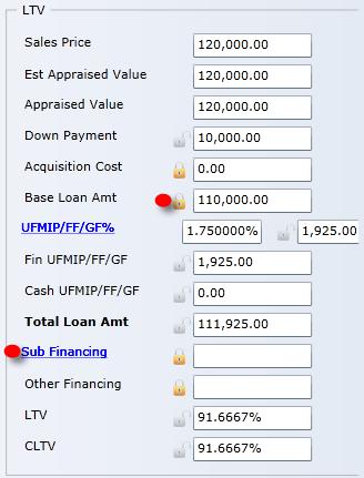 11 For Subordinate Financing only (Including FHA Plus; if the product does not have subordinate financing, skip this step): Go to the Loan Summary Information C screen.