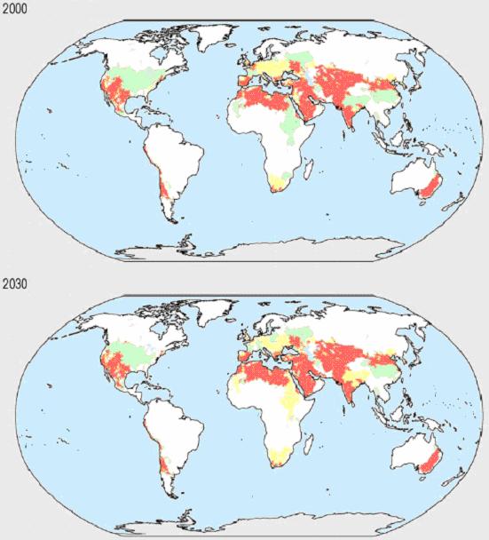 Water stress by major water basins in 2000 and 2030 Source: OECD Environment Directorate (2006), Working Party on Global and