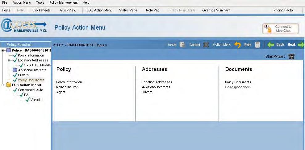 The Policy Information Policy tab will display.