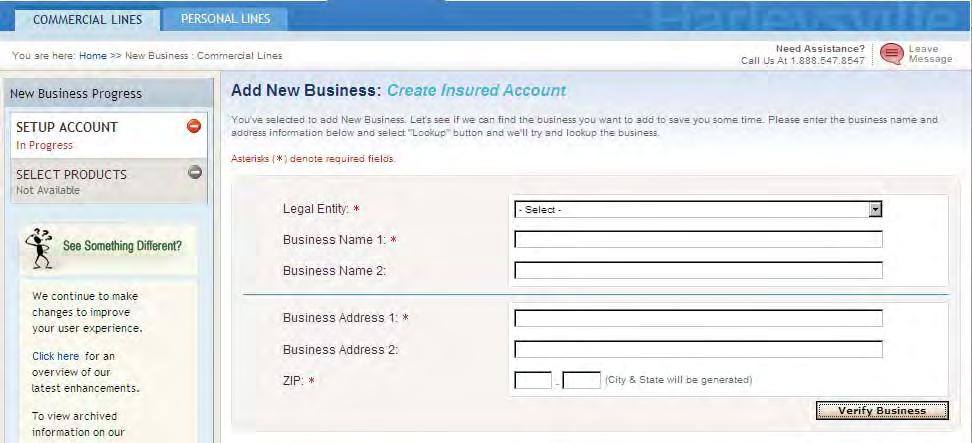 New Business Account Setup As you go through the steps, note the changes