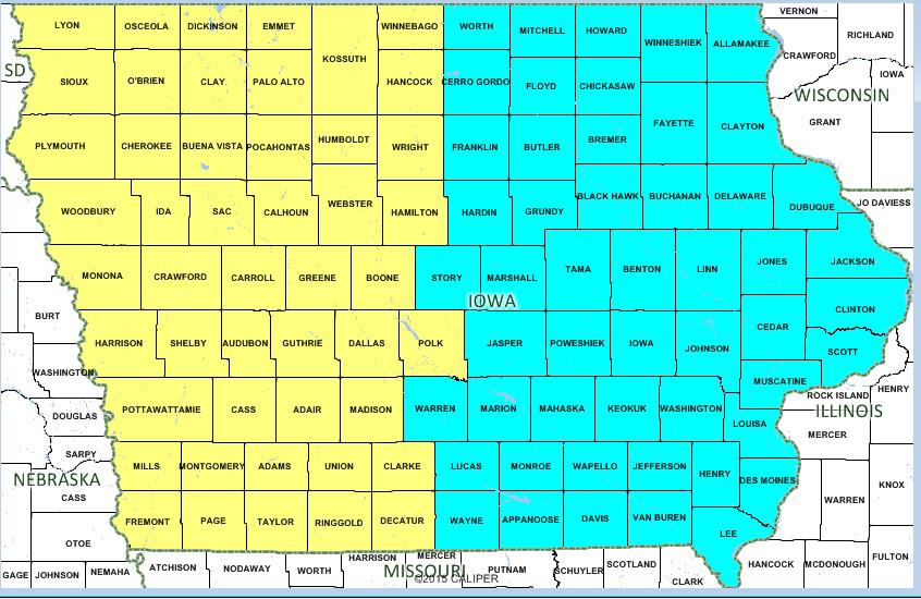 Iowa Network Manager by Counties