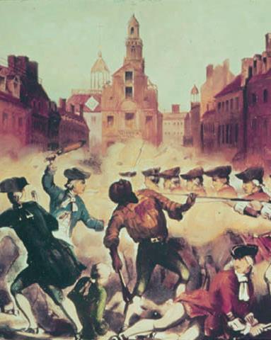 Boston Massacre Top Flap Relative peace between the repeal of the Townshend Acts in 1770 and 1772 was disrupted by the Boston Massacre.