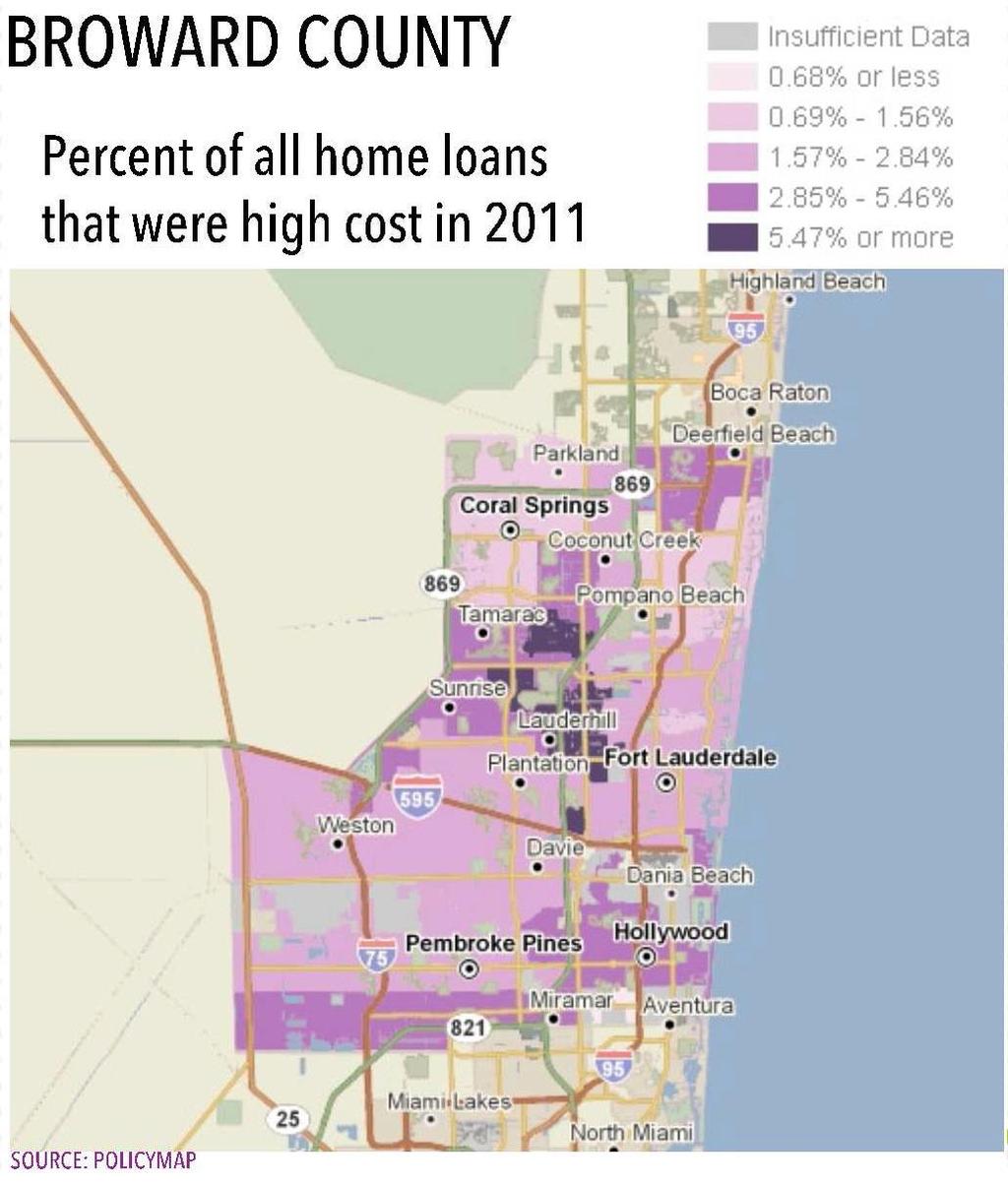 Concentrations of High Cost Lending 31 Map shows the areas that had higher concentrations of high cost