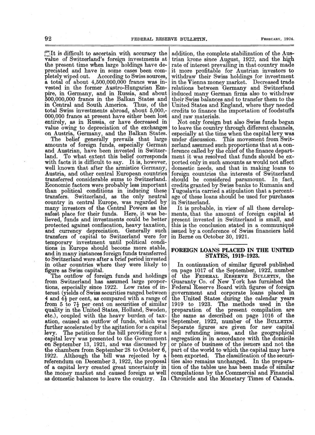 92 FEDERAL RESERVE BULLETIN. FEBRUARY^ 1924.