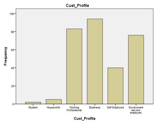 Customer Profile Cust_Profile Frequency Valid Cumulative Student 2.7.7.7 Housewife 5 1.7 1.7 2.