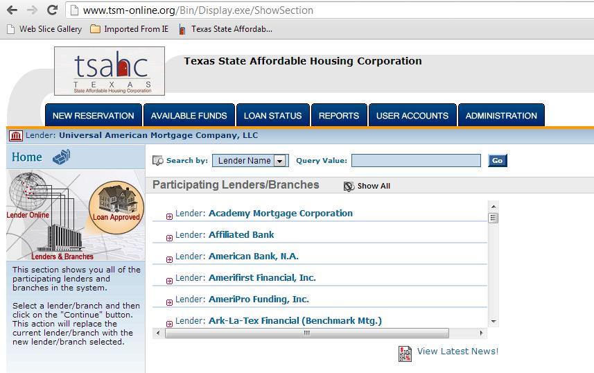 TSAHC Lender Portal