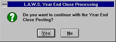General Ledger-Year End Close POST BUTTON The Post Button physically posts the system generated closing entry to the general ledger.