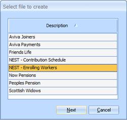 Create Pension File NEST requires two types of file and you are able to create both of these in IRIS Bureau Payroll.