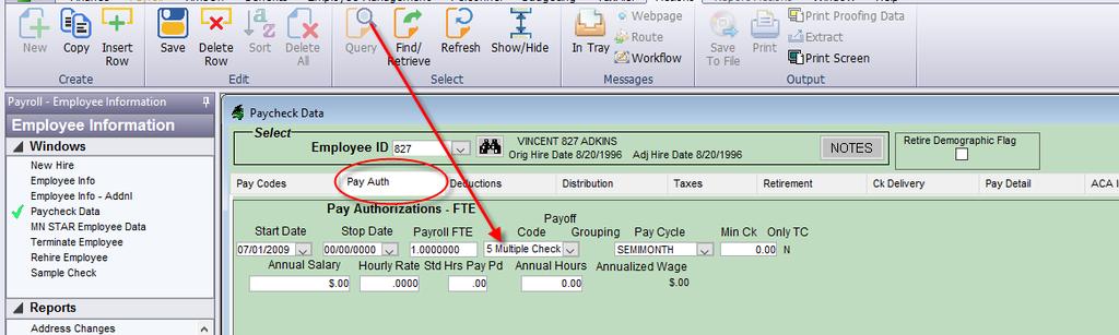 THINGS THAT AFFECT PAYOFFS PAYCODE INFORMATION Payoff codes are assigned to employees on the Pay Authorization tab: Valid Payoff Codes: 1, 2 or 3 Automatic lump sum payoff 4, 5 or 6 Automatic