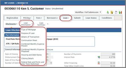 STEP 28 a. Hover over the Loan tab. b. Hover over the Disclosures sub-tab. c.
