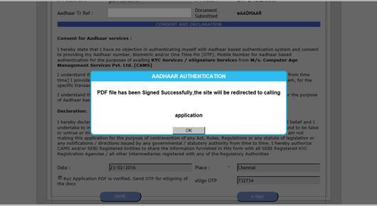 details populated from e-aadhaar for KYC