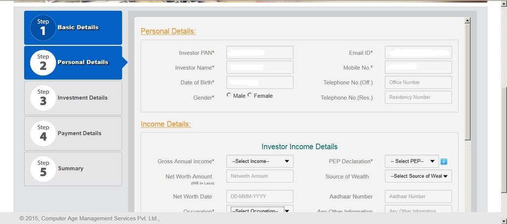 5) Investor is now ekyc verified based on his Aadhaar and can proceed further with his online transaction through mycams.