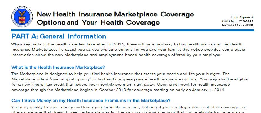 Eligibility for Health Insurance Exchange Notice (cont d.