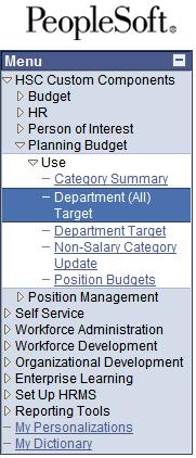 Reviewing your Budget after changes Department (All) Targets After you have completed entering changes to your Non-Salary categories and Salaried Positions, return to the target pages.