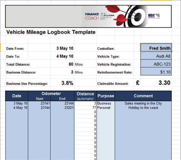 VEHICLE LOG BOOK SAMPLES: Finance Coach have developed several log book samples that you can