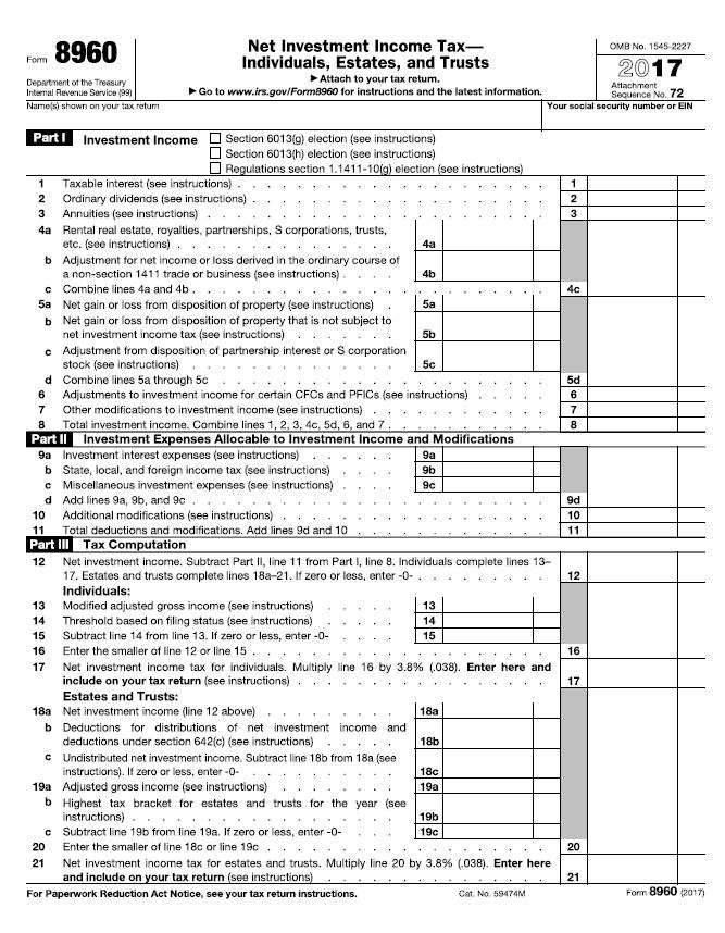 Exhibit II Individual Trust Unit Holder s Specific Location of Investment Income Items on Form 8960 Schedule E Items