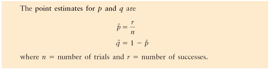 Estimating p in the Binomial Distribution We will use large-sample methods in which the sample size, n, is fixed.