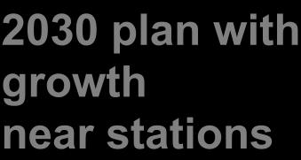 with growth near stations Proposes 2030 plan is built as in scenario one, but reallocates 25% of expected