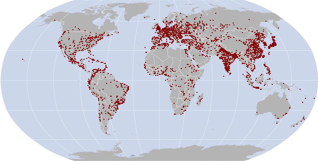 Characteristics of affected population Cities above 100k population new: Global Rural Urban