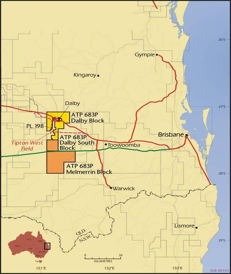 Tipton West Coal Seam Gas Beach 40% Proved & Probable (2P) reserves: 174 PJ Very large