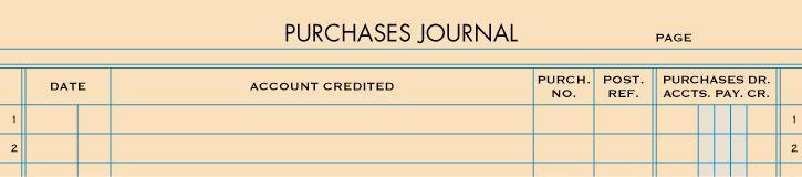 5 PURCHASES JOURNAL page 237 Purchases Journal special journal used to record only purchases of merchandise on account Special amount column journal amount column headed with an