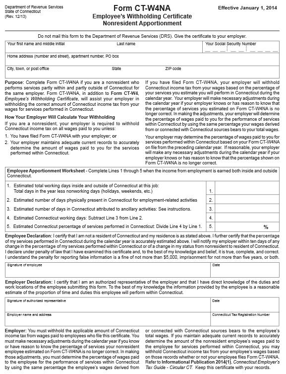 Example of Nonresident Form-CT 39 Completes the form if the employee is a nonresident who performs
