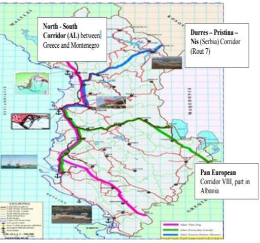 B4 Transport and Infrastructure Road Infrastructure Adriatic Jonian Corridor It will link the Montenegro Coast with the Greek Coast. The entire road axis is part of the Core Network.