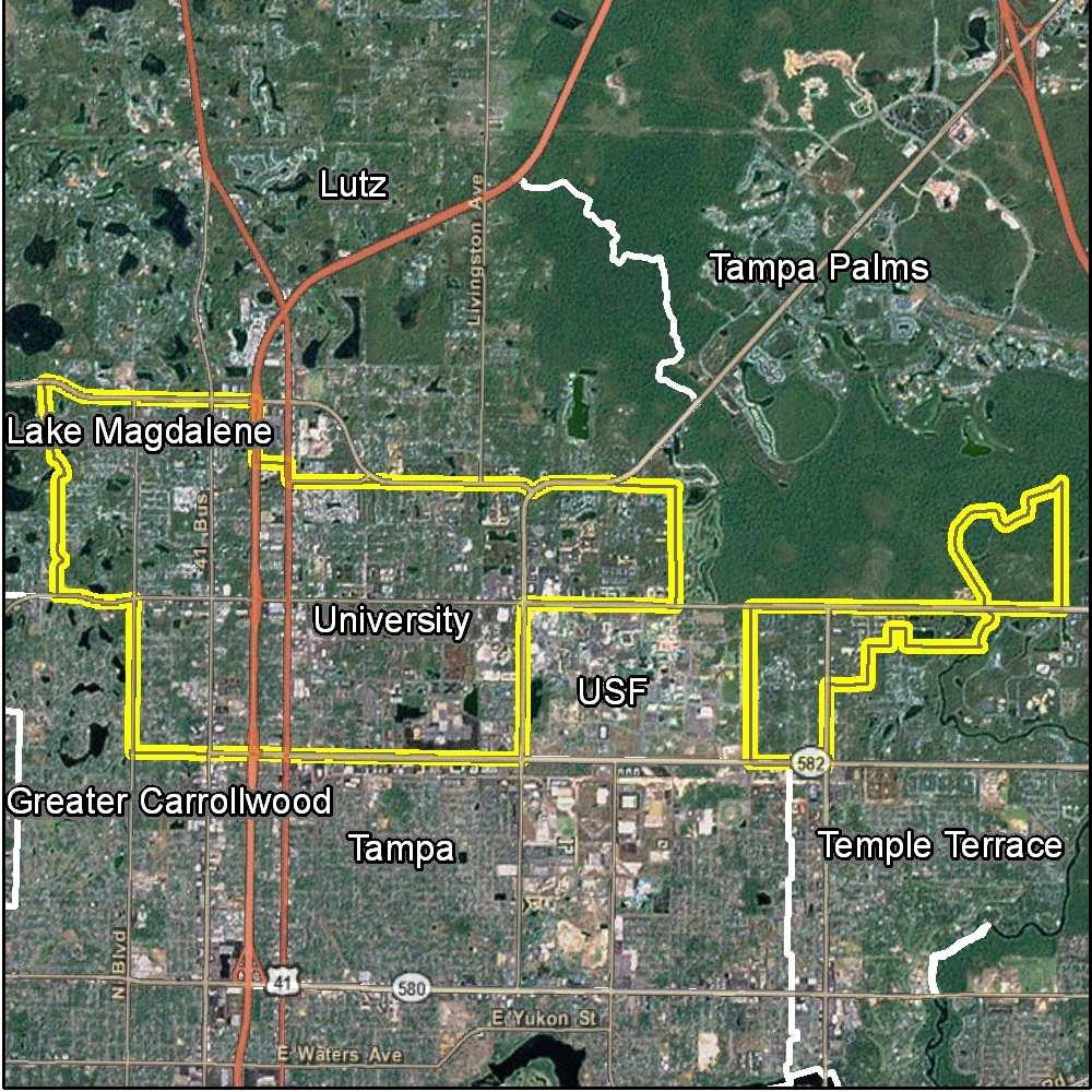 Hillsborough EAZ 8 - University Area Tampa Bay Hurricane Evacuation Transportation Analysis 2006 Quarterly Census of Employment and Wages - 2008 Q1 Population Estimate 41,841 Percent of Employees in