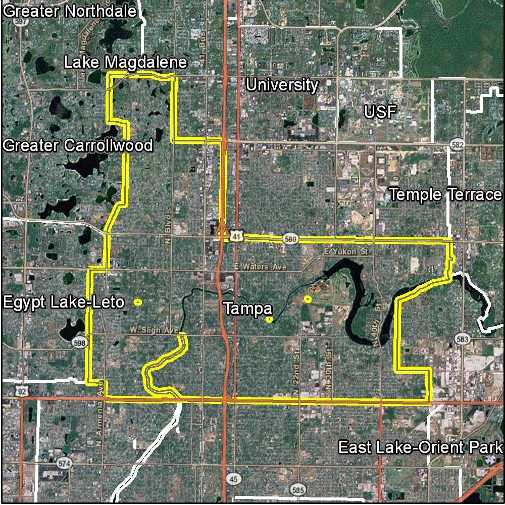 Hillsborough EAZ 10 - Lowry Park / Forest Hills / Sulphur Springs Tampa Bay Hurricane Evacuation Transportation Analysis 2006 Quarterly Census of Employment and Wages - 2008 Q1 Population Estimate